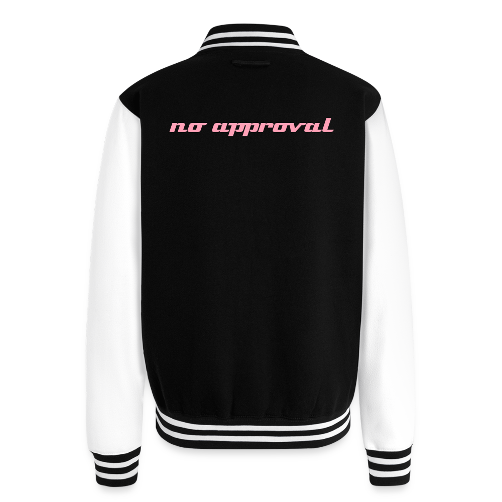 Just Hoods Heavyweight Letterman Jacket - black/white